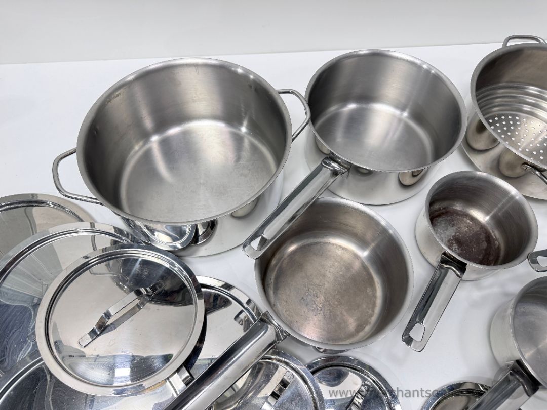 Stainless Steel 15 Piece Cookware Set Pots Saucepans and Lids Heavy Gauge