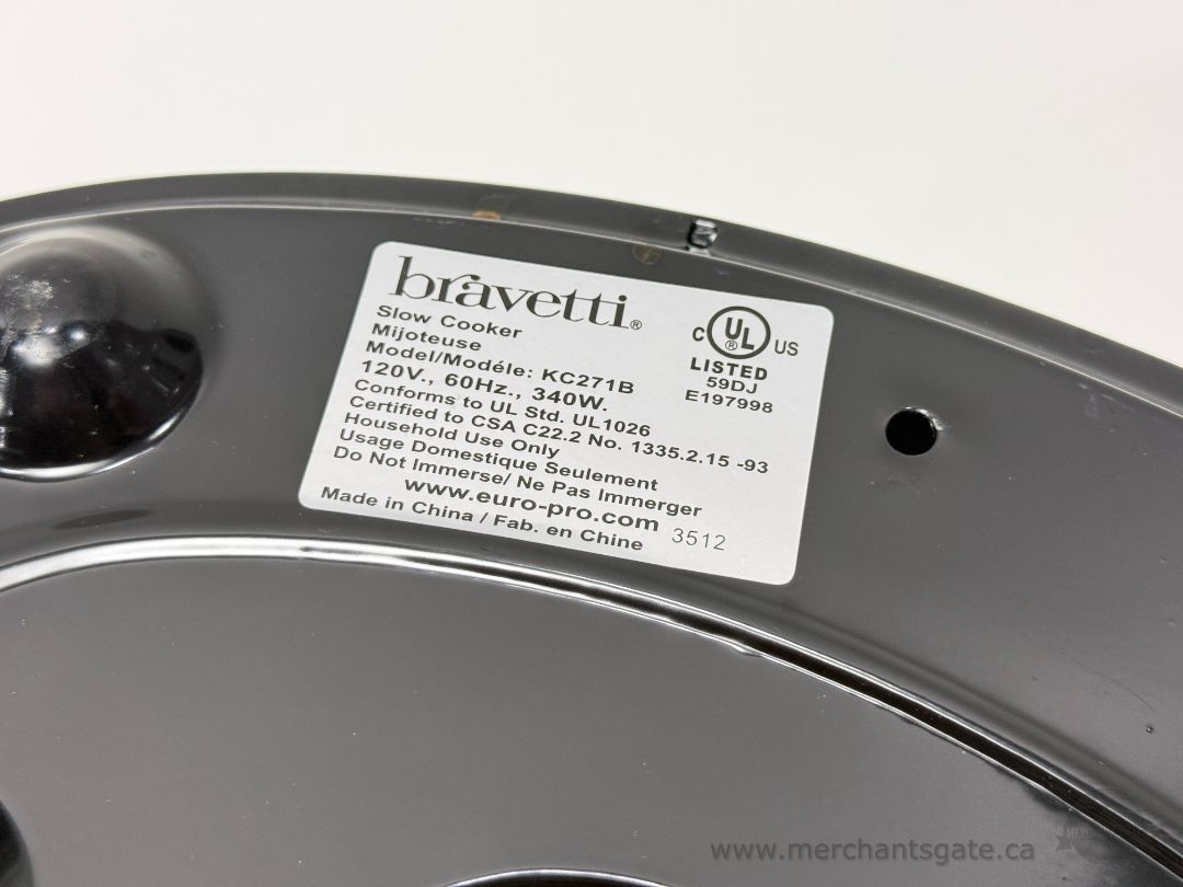 Bravetti Slow Cooker Stainless Steel Oval Crock Pot with Glass Lid