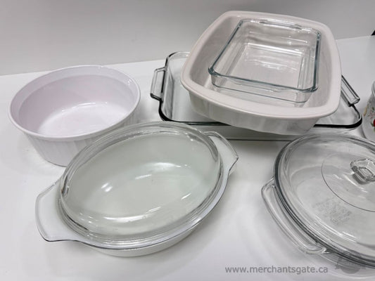 Assorted Glass and Ceramic Bakeware Dishes with Lids Casserole Baking Set