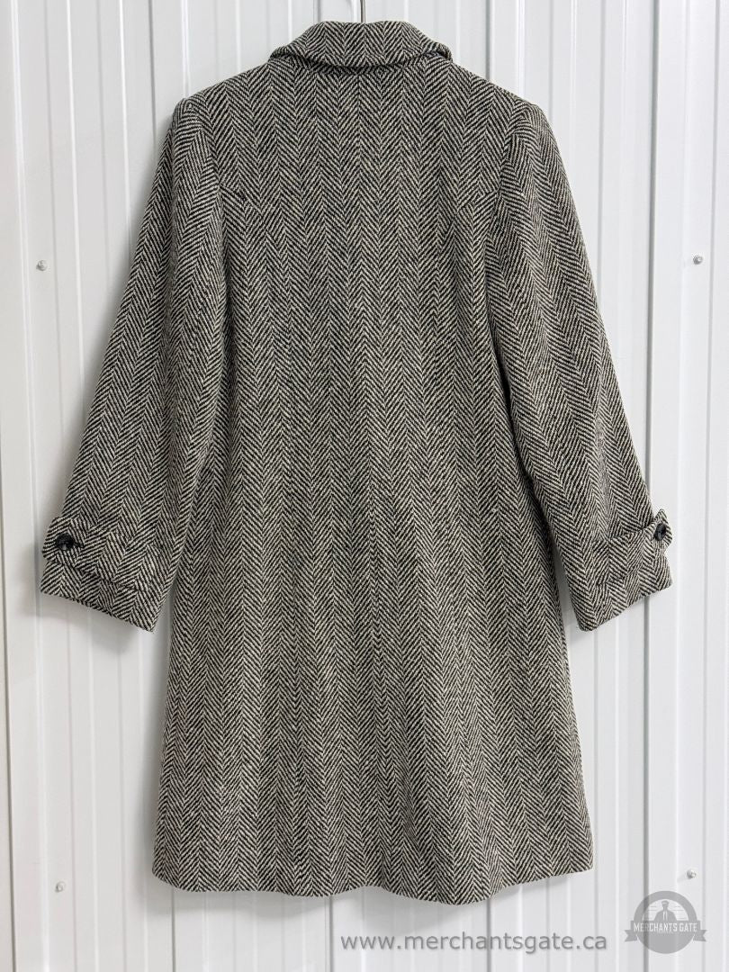 Jones New York Womens Herringbone Wool Blend Coat Size 10