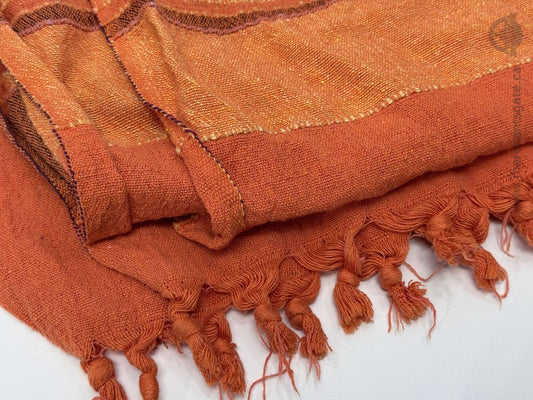 Woven Striped Cotton Tablecloth with Fringe Tassels 72 x 84