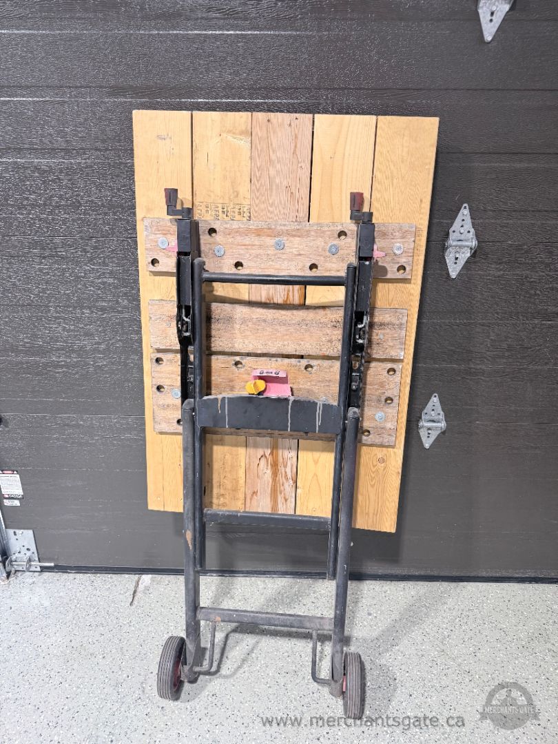 Heavy Duty Folding Work Bench on Wheels – Solid 2x6 Top