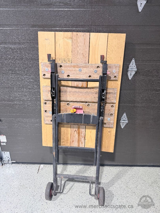 Heavy Duty Folding Work Bench on Wheels – Solid 2x6 Top