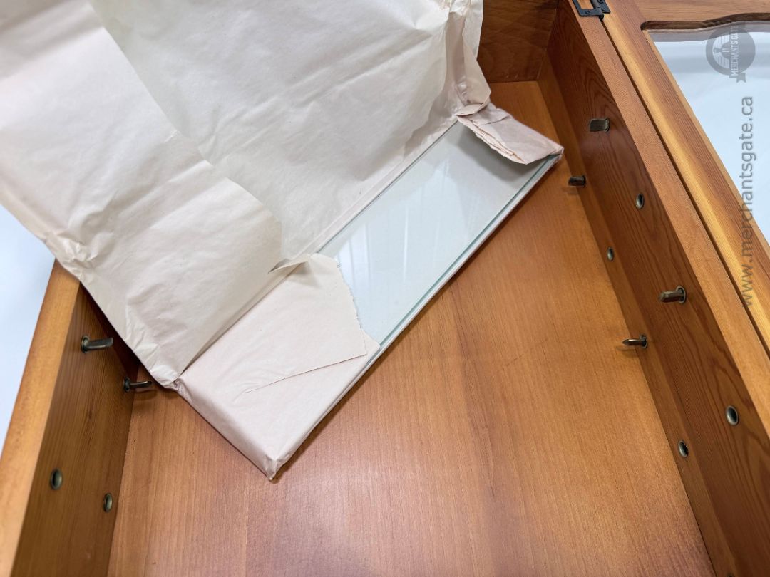 Vintage Solid Pine Wall Mounted Medicine Cabinet with Glass Shelves – 22.5"