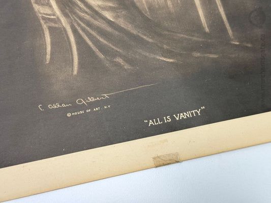 Vintage C. Allan Gilbert “All Is Vanity” House of Art Print