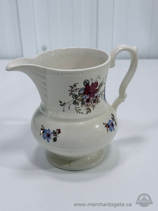 Lord Nelson Pottery Floral Creamer Pitcher Staffordshire England Vintage 6"