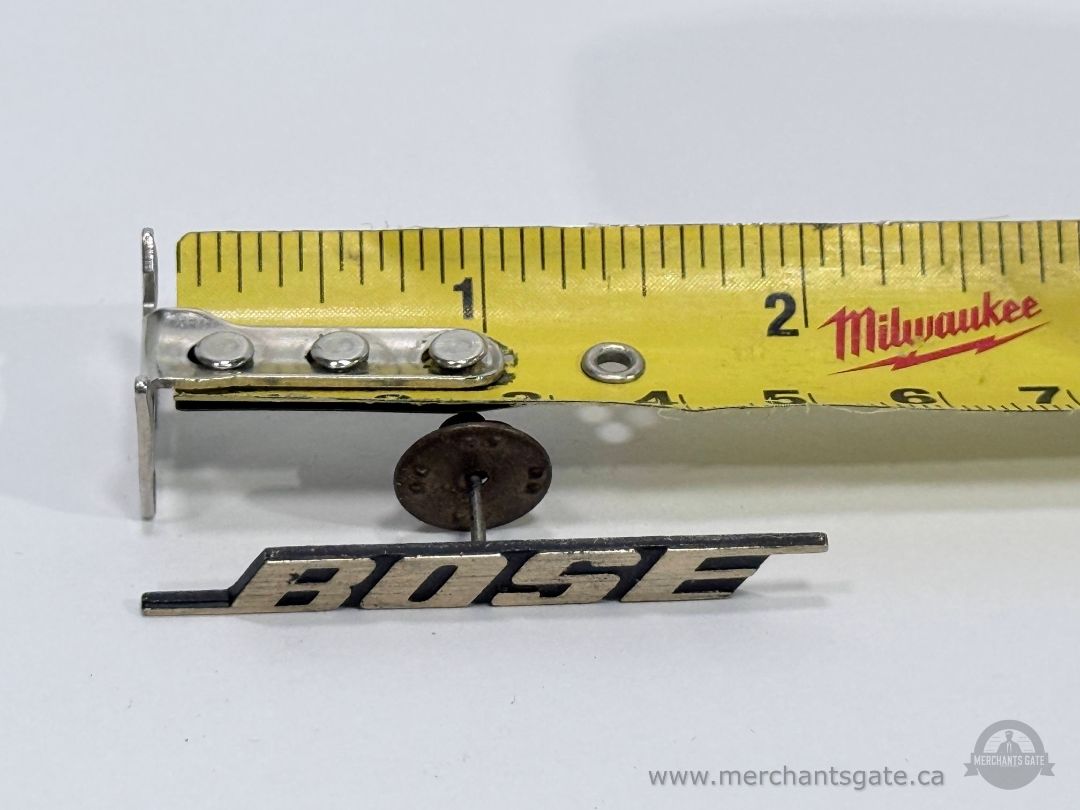 Vintage BOSE Audio Logo Pin 2” Aluminum Jacket Hat Badge Hi-Fi Stereo