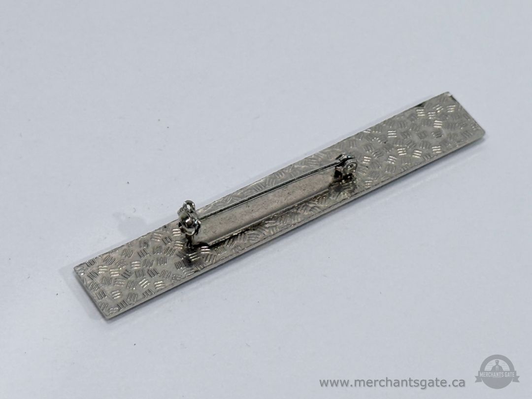 Vintage Art Deco Style Black and Gold Enamel Bar Brooch Geometric Design