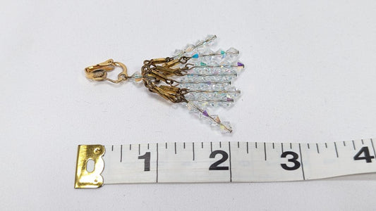 Vintage Faceted Crystal Chandelier Drop Dangle Earrings Rhinestones