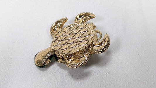 Hand Crystals Bejeweled Turtle Trinket Box / Hinged
