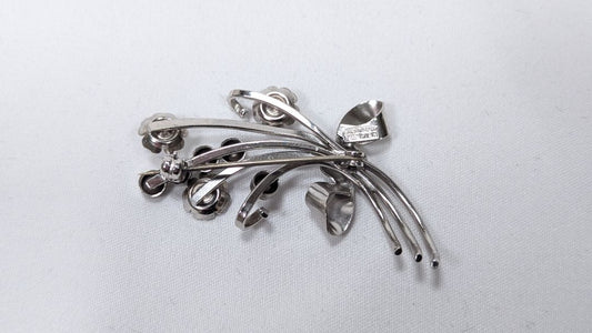 Vintage Sterling Silver Floral Brooch Flower Spray Bond Boyd