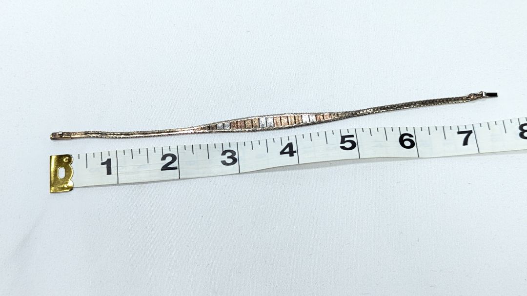 Vintage Vior Italy Flat Woven Wash Bracelet Sterling Silver 925 - 7.25"