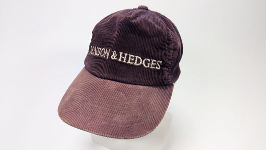 Vintage Benson And Hedges Snapback Hat Cap Adjustable Purple Blue Corduroy