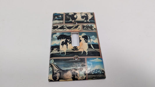 Set of 2 Vintage Cow Farm Light Switch Toggle Switch Plates