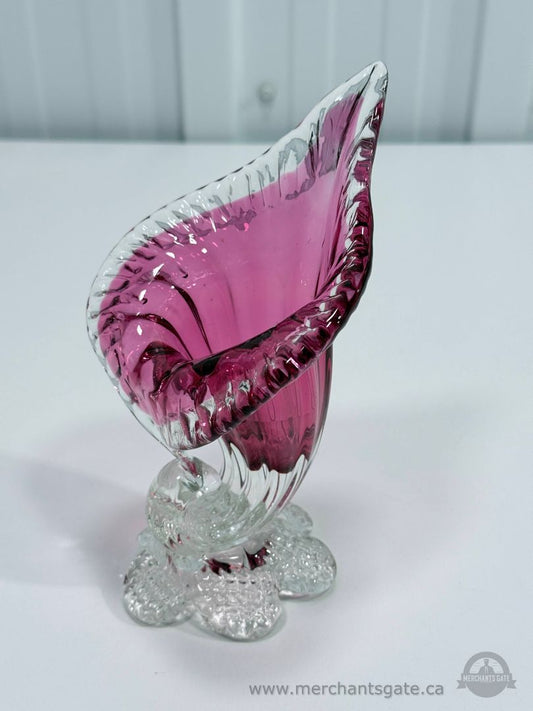 Vintage Cranberry Glass Jack in the Pulpit Vase Art Glass 7" Tall