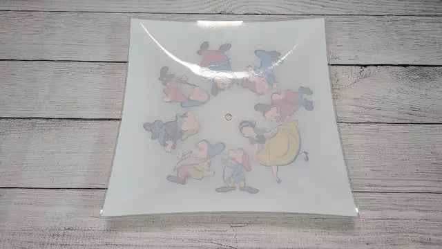 Vintage Disney Snow White 7 Dwarfs Glass Ceiling or Lamp Shade