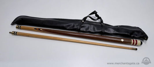 Vintage Two Piece Pool Cue with Carry Case 57.5" Maple Billiard Cue Stick
