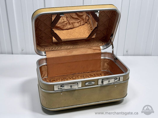 Vintage Carson Train Case Hard Shell Makeup Cosmetic Travel Case