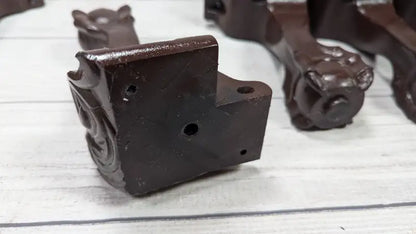 Set of 8 Brown Chair Legs / Heavy Plastic / Claw Foot