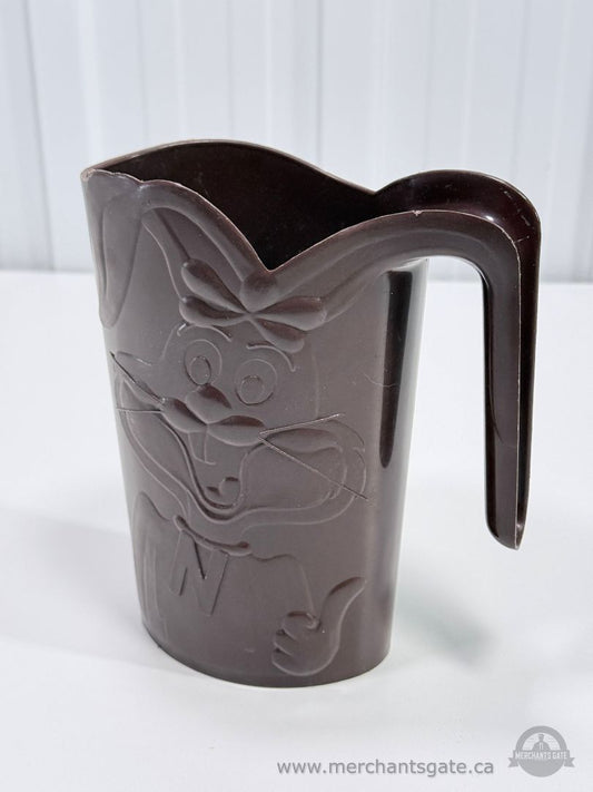 Nesquik Bunny Plastic Pitcher Brown Nestle Drink Jug Made In Canada Vintage