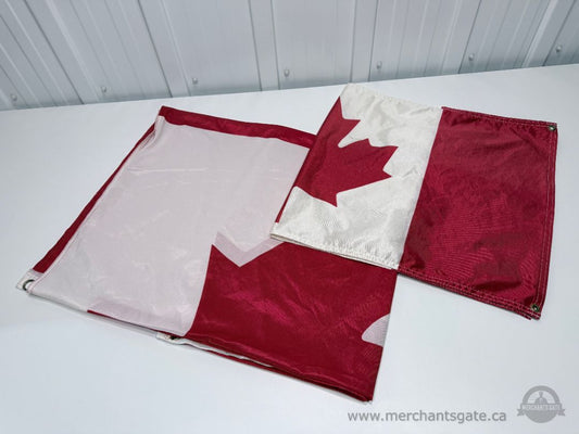 Canadian Flag Set 2 Pieces 34"x16" and 72"x36" with Grommets Red White Maple Leaf
