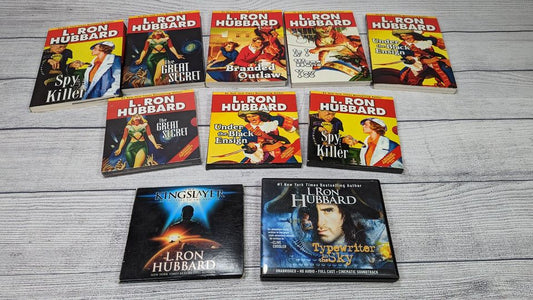 L. Ron Hubbard Sci-Fi Book LOT + CD Audio Book Sets / 10 Total / Some new!