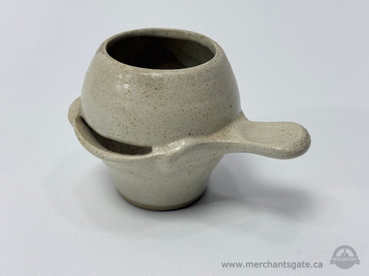 Guernsey Pottery Vintage Stoneware Egg Separator with Handle