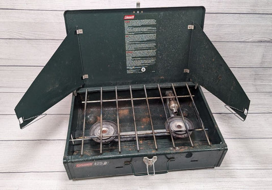 Coleman Compact Campstove 425 2 Burner Liquid Gas Camping Stove Made In USA