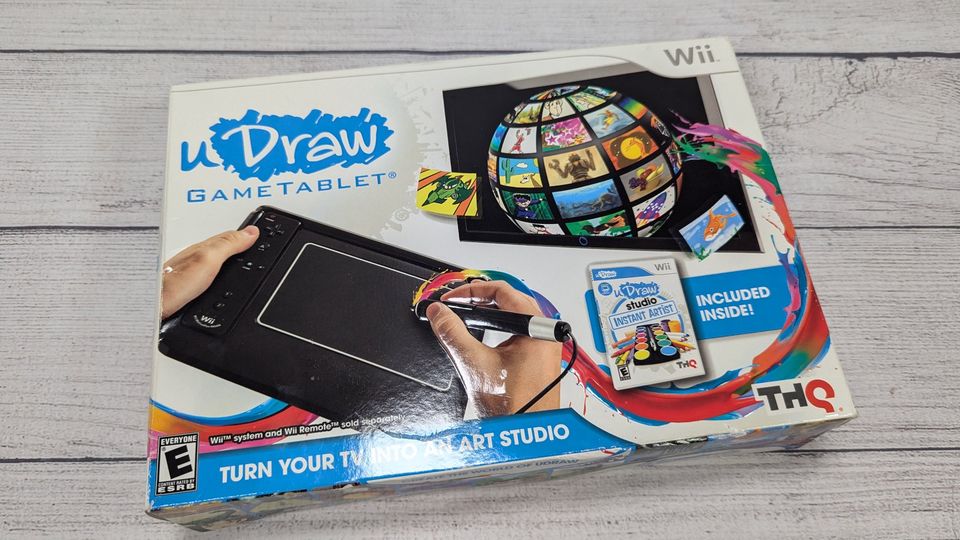 New! Sealed THQ Nintendo Wii uDraw Studio Game + Black Tablet