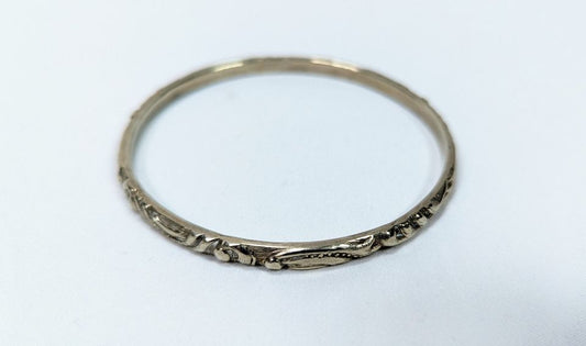 Vintage Celtic .925 Sterling Bangle Bracelet / 21g - 2 5/8"