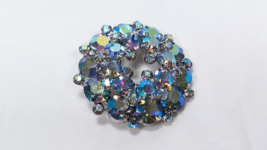 Vintage  Aurora Borealis Crystal Brooch