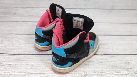 Nike Girls Son of Force 616371-001 Black Pink Turq Basketball Shoes Sneakers 12CC Child / Youth