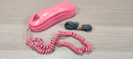 *Vintage* Pink Heart Analog Telephone / Tested!