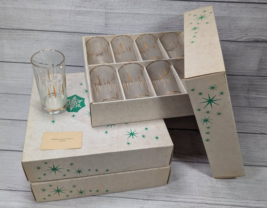 Vintage Dominion Glass Company Set of 8 Glass Tumblers