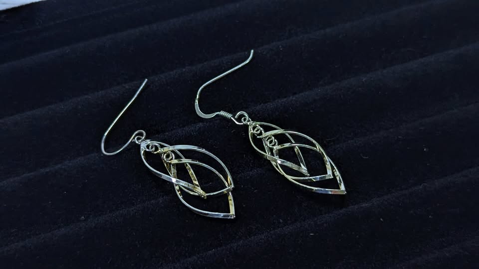 Sterling Silver .925 Twisted Helixes Hook Earrings