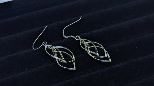 Sterling Silver .925 Twisted Helixes Hook Earrings