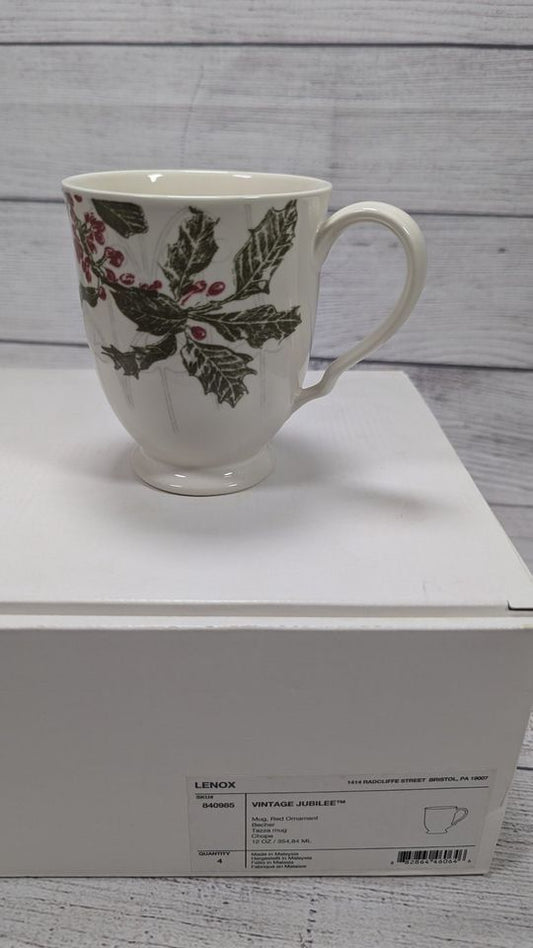 New! LENOX American by Design Jubilee Alice Drew Set of 4 Christmas Mugs