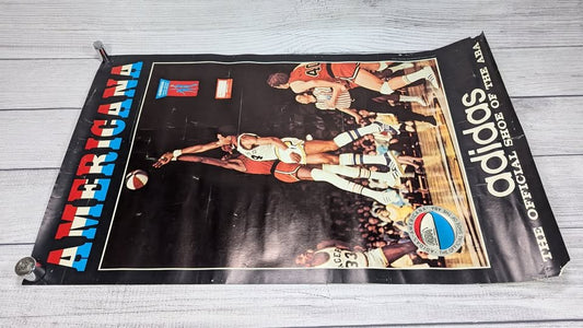Vintage Americana Adidas ABA Basketball Poster 1970's