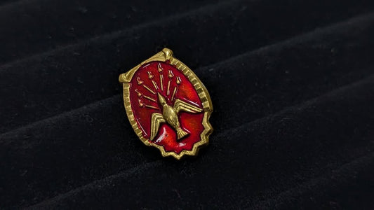 Vintage Red Bird Peace Brooch Catholic Dove Lapel Pin