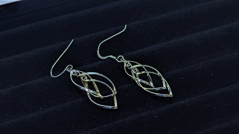 Sterling Silver .925 Twisted Helixes Hook Earrings