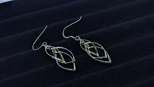 Sterling Silver .925 Twisted Helixes Hook Earrings