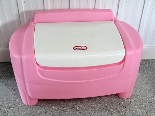 Little Tikes Pink Toy Chest with Lid – Large Storage Bin for Kids