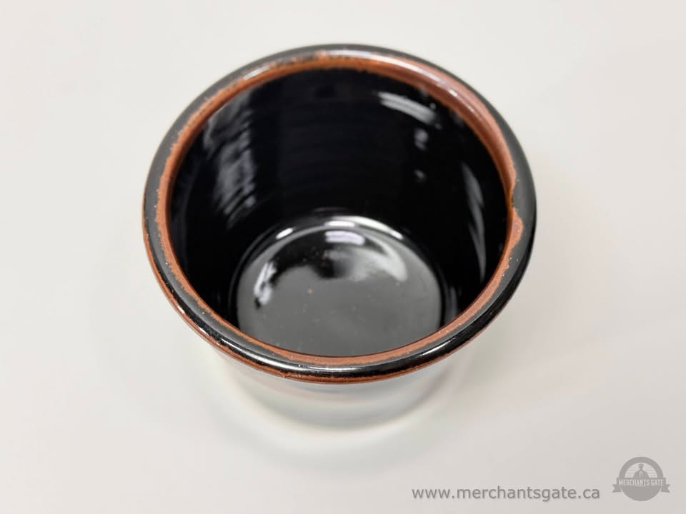 Handmade Studio Pottery Ceramic Planter Cup Gray Glaze Signed Base