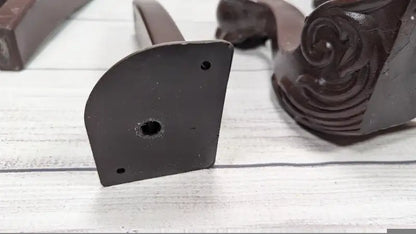 Set of 8 Brown Chair Legs / Heavy Plastic / Claw Foot