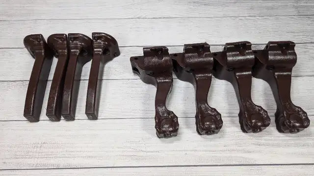 Set of 8 Brown Chair Legs / Heavy Plastic / Claw Foot