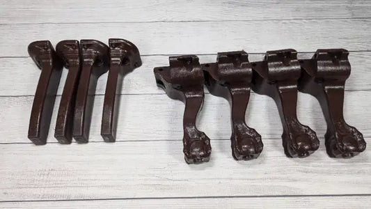 Set of 8 Brown Chair Legs / Heavy Plastic / Claw Foot