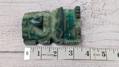 Mid Century Mayan Jade Carved Bookend