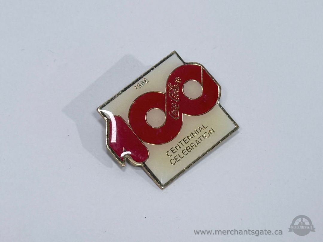 Coca Cola Centennial Celebration Pin 1886 to 1986 Enamel Collectible Lapel Pin