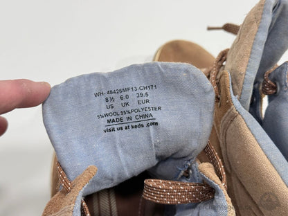 Keds Womens Suede High Top Sneakers Boots Brown Lace Up Casual Shoes Size 8.5