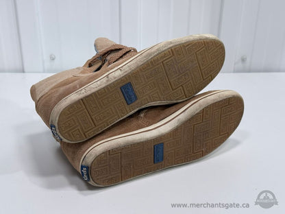 Keds Womens Suede High Top Sneakers Boots Brown Lace Up Casual Shoes Size 8.5